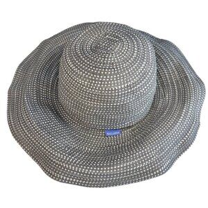 Wallaroo Scrunchie Sun Hat Women’s O/S Gray with White Polka Dots